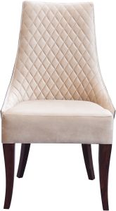 Creamy Metal Frame Padded Dining Chair