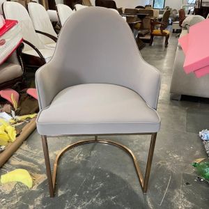 Grey Metal Frame Padded Dining Chair