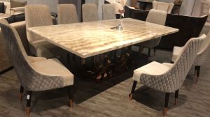 White Marble Rectangular Dining Table