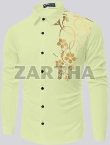 Mens Printed Cotton Lemon  Shirt