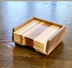 Wooden Tea Coaster Set