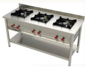 Stainless Steel Three Burner Range