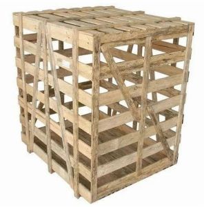 Hardwood Slatted Shipping Crate with Reinforced Corners