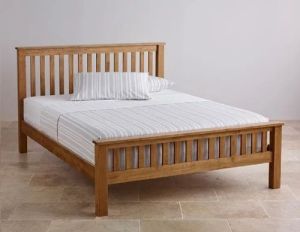 Solid Wood Slatted Platform Bed