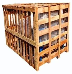 Teak Wood Shipping Crate with Pallet Base