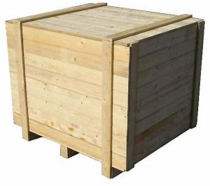 Wooden Storage Crate with Lid and Pallet Base