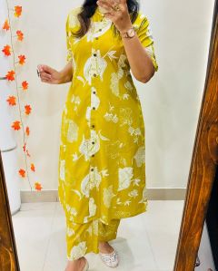 Ladies Grace in Every Thread Cotton A Line Kurti Set