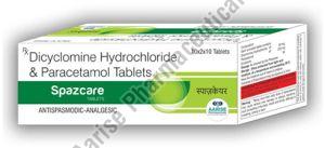 Dicyclomine Hydrochloride Paracetamol Spazcare Tablet