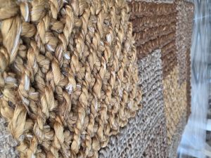 Handmade Handwoven Jute Rugs-Natural Multi- Textured Design