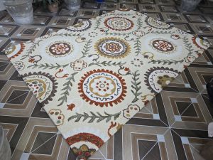 Handmade All Loop Floral Rug-Elegant Embroidered Design
