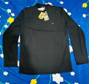Cotton Black Full Sleeves DTF Printed T Shirt
