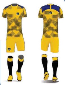 Printed Round Neck Yellow Dry Fit Football Jersey