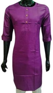 Pure Cotton Ladies Wine Plain Kurti