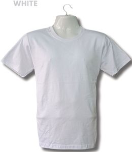 Pure Cotton White Round Neck T Shirt