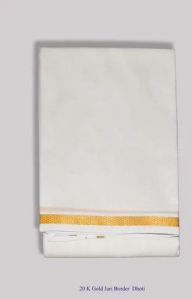 Cotton Dhoti With Zari Border