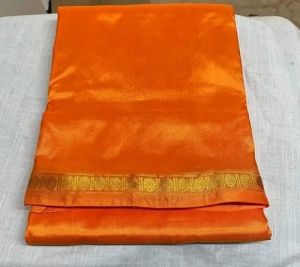 Orange Zari Border Dhotis