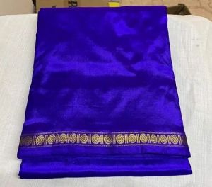 Blue Cotton Dhoti with Golden Border