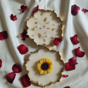 Metal Flower Candle Diya Urli