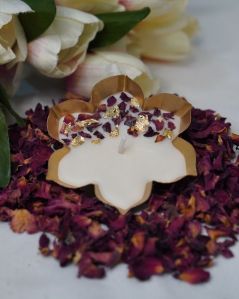 Metal Flower Candle Diya Urli