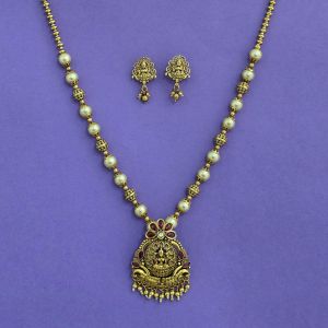 Beaded Work Laxmi Mata Design Artificial Mangalsutra Set