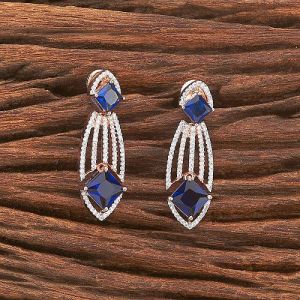 Blue and White Stone Drop Dangle Earrings