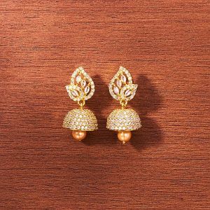 Golden Round Designer Jhumka Earring