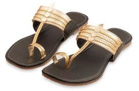 Ladies Golden Glow Kolhapuri Chappal
