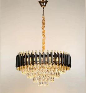 Black Metal Crystal Chandelier