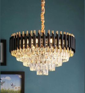 Black Metal Crystal Chandelier
