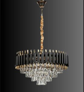 Black Metal Crystal Chandelier