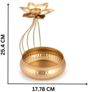 Brass Lotus Tealight Candle Holder