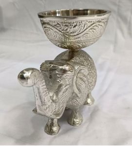 Silver Plated Elephant Shaped Aluminium Dry Fruit Box