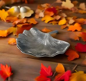 Silver Aluminium Leaf Shape Bowl