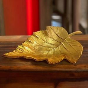 Golden Aluminium Leaf Dish