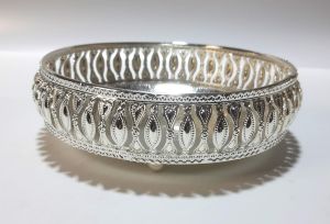 Decorative German Silver Round Bowl
