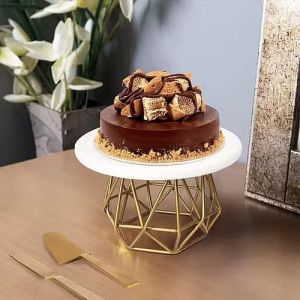 Decorative Golden and White Iron Cake Stand