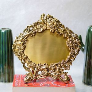Floral Design Gold Plated Photo Frame