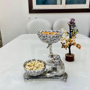 German Silver Elephant Dry Fruits Bowl