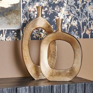 Golden Aluminium Nordic Vase Set