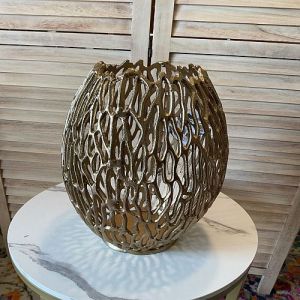 Golden Decorative Aluminium Flower Vase