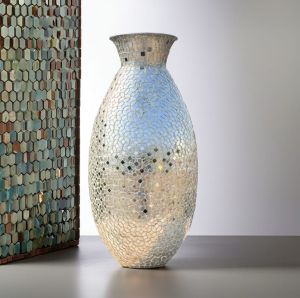 Decorative Mosaic Finish Iron Flower Vase