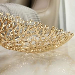 Golden Aluminum Decorative Fruit Bowl