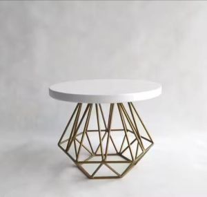 Decorative Golden and White Iron Cake Stand