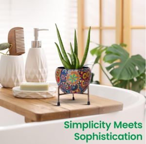 Decorative Round Metal Planter
