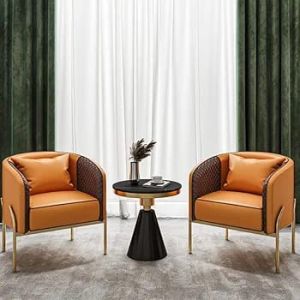 Round Golden and Black Coffee Table