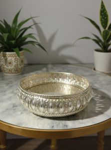 Decorative German Silver Round Bowl
