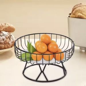 Black Metal Wire Fruit Basket