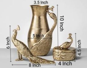 Peacock Design Aluminium Jug Set