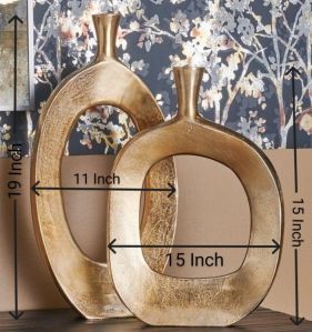 Golden Aluminium Nordic Vase Set