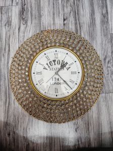 Victoria Analog Decorative Crystal Wall Clock